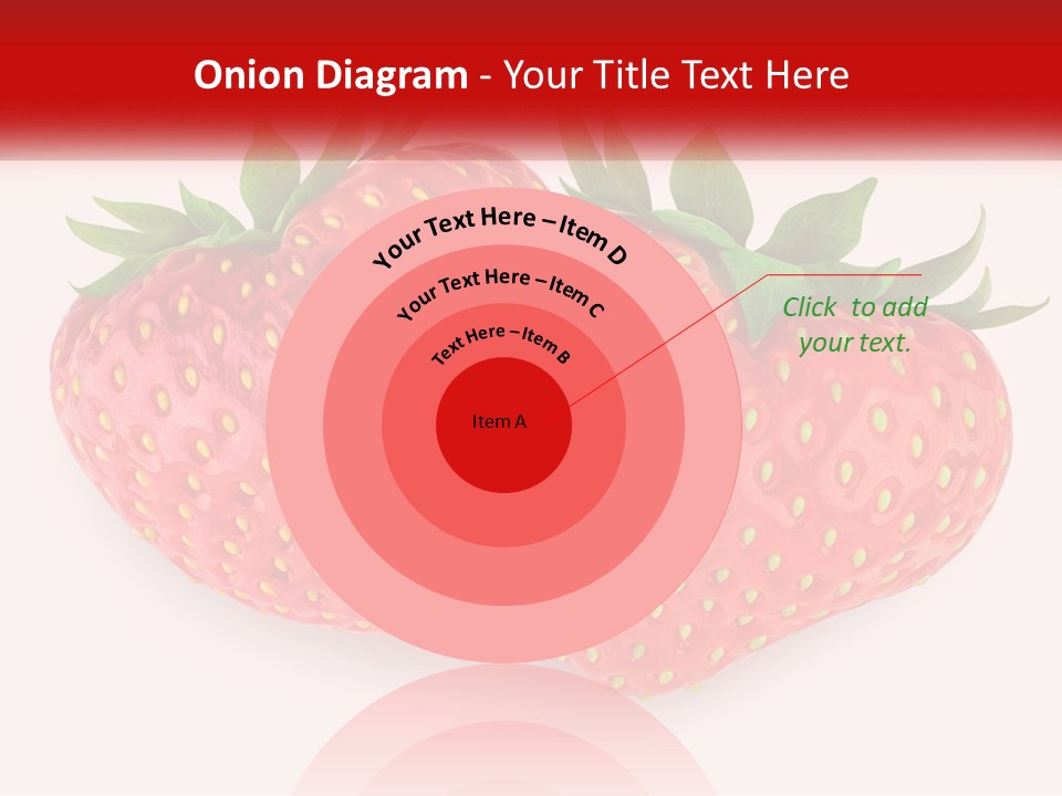 Two Strawberries With Green Leaves On A White Background PowerPoint Template