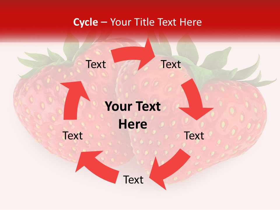 Two Strawberries With Green Leaves On A White Background PowerPoint Template