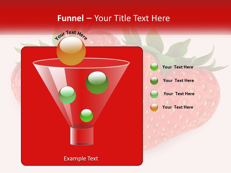 Two Strawberries With Green Leaves On A White Background PowerPoint Template