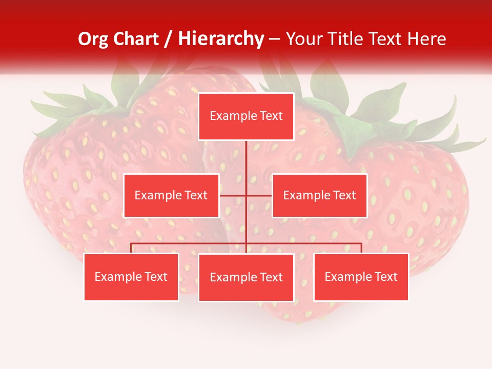 Two Strawberries With Green Leaves On A White Background PowerPoint Template