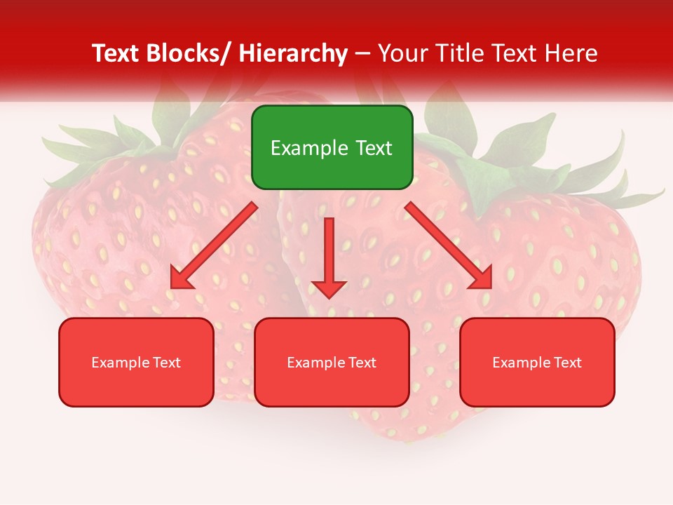 Two Strawberries With Green Leaves On A White Background PowerPoint Template