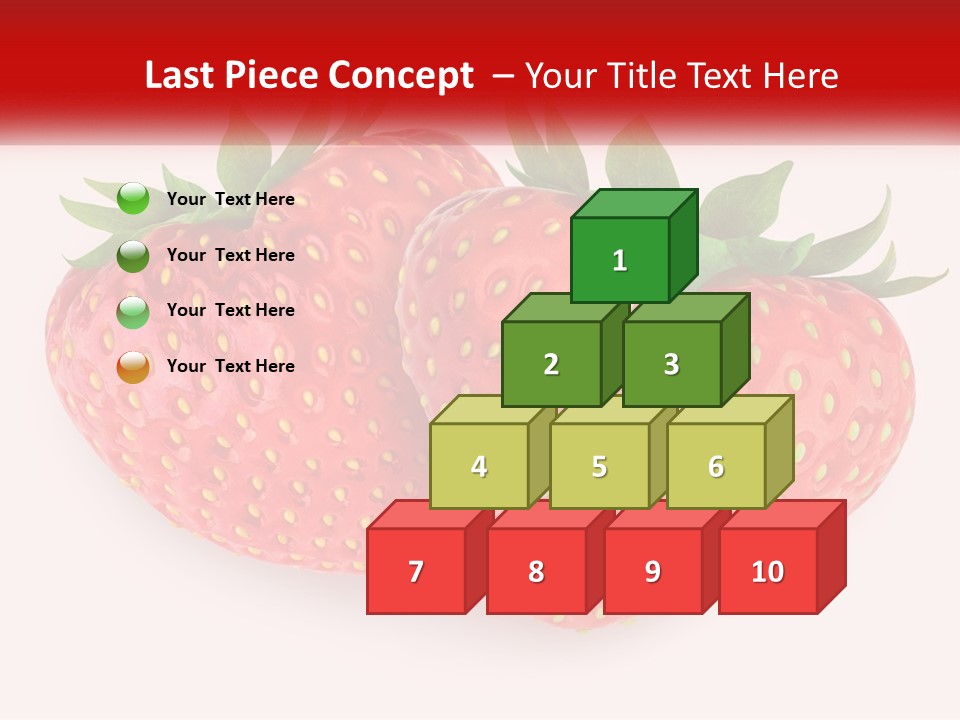 Two Strawberries With Green Leaves On A White Background PowerPoint Template