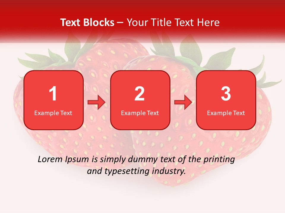 Two Strawberries With Green Leaves On A White Background PowerPoint Template