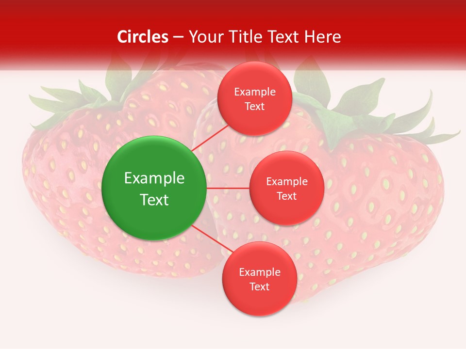 Two Strawberries With Green Leaves On A White Background PowerPoint Template