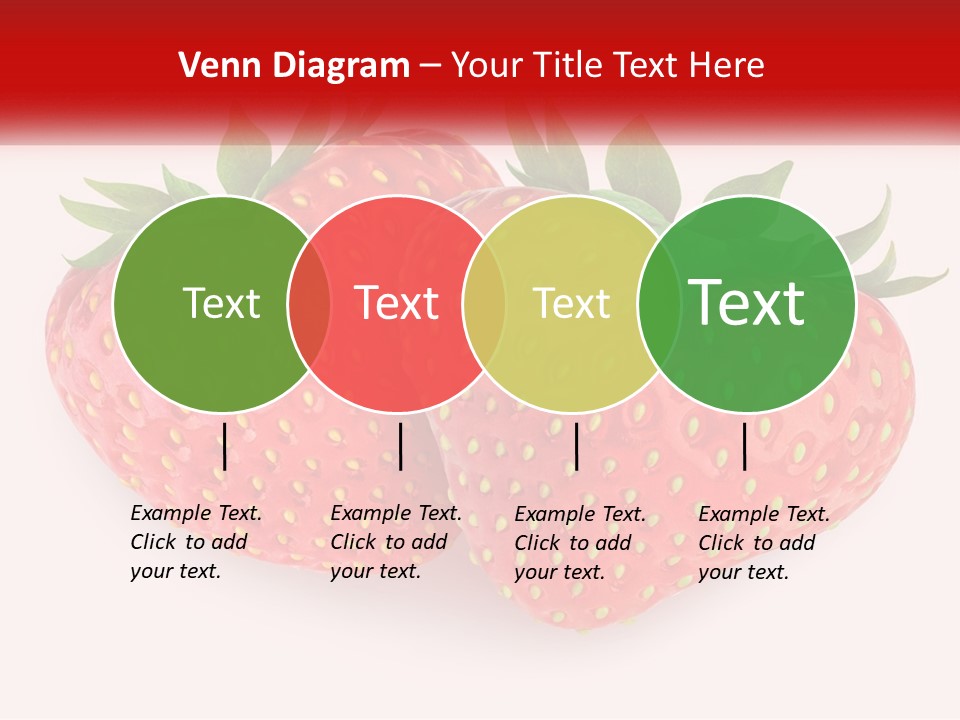 Two Strawberries With Green Leaves On A White Background PowerPoint Template