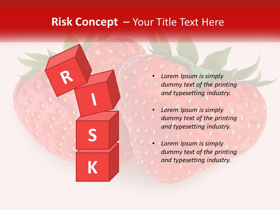 Two Strawberries With Green Leaves On A White Background PowerPoint Template