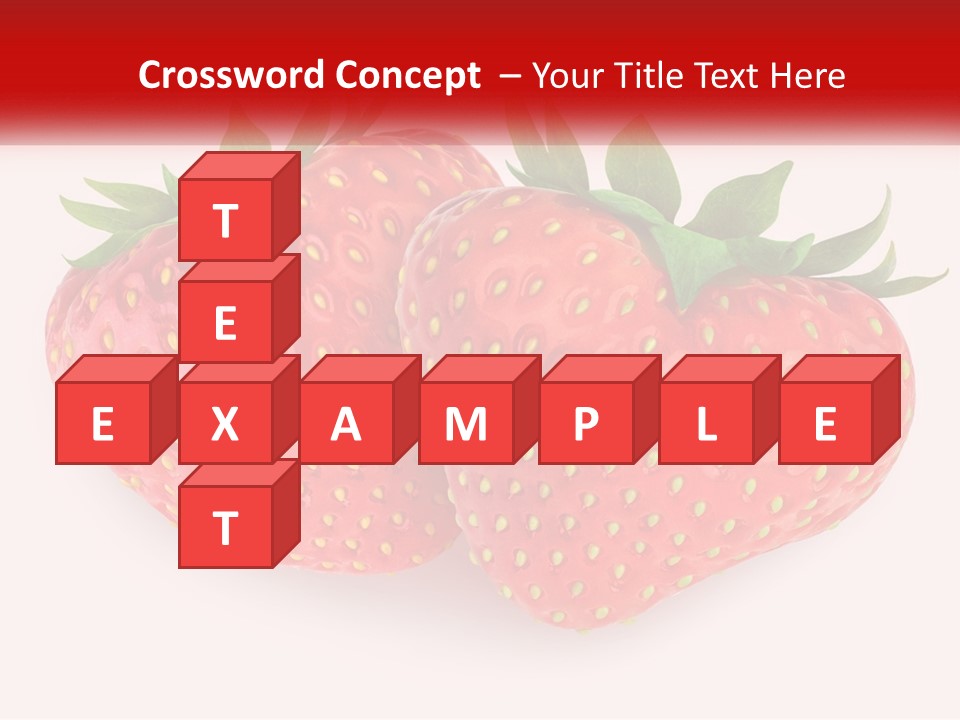 Two Strawberries With Green Leaves On A White Background PowerPoint Template