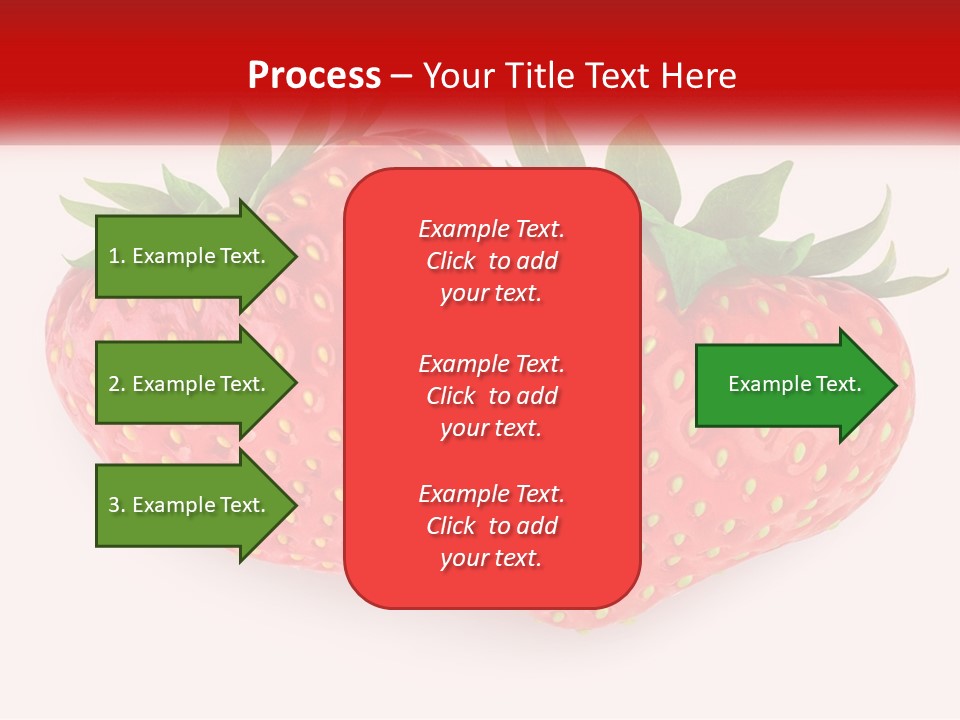 Two Strawberries With Green Leaves On A White Background PowerPoint Template