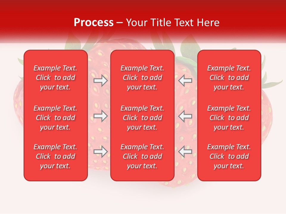 Two Strawberries With Green Leaves On A White Background PowerPoint Template
