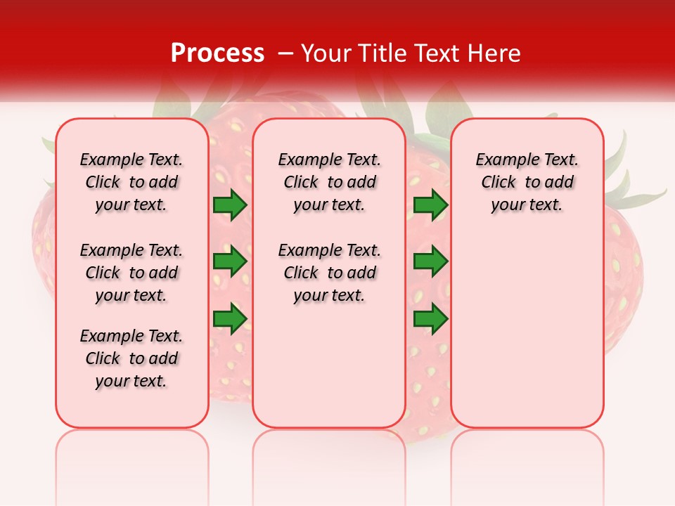 Two Strawberries With Green Leaves On A White Background PowerPoint Template