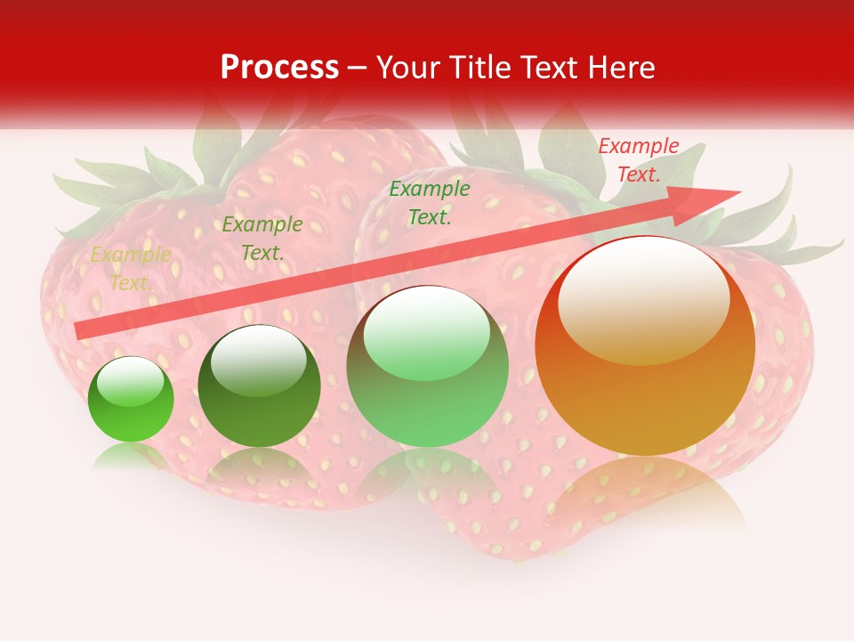 Two Strawberries With Green Leaves On A White Background PowerPoint Template