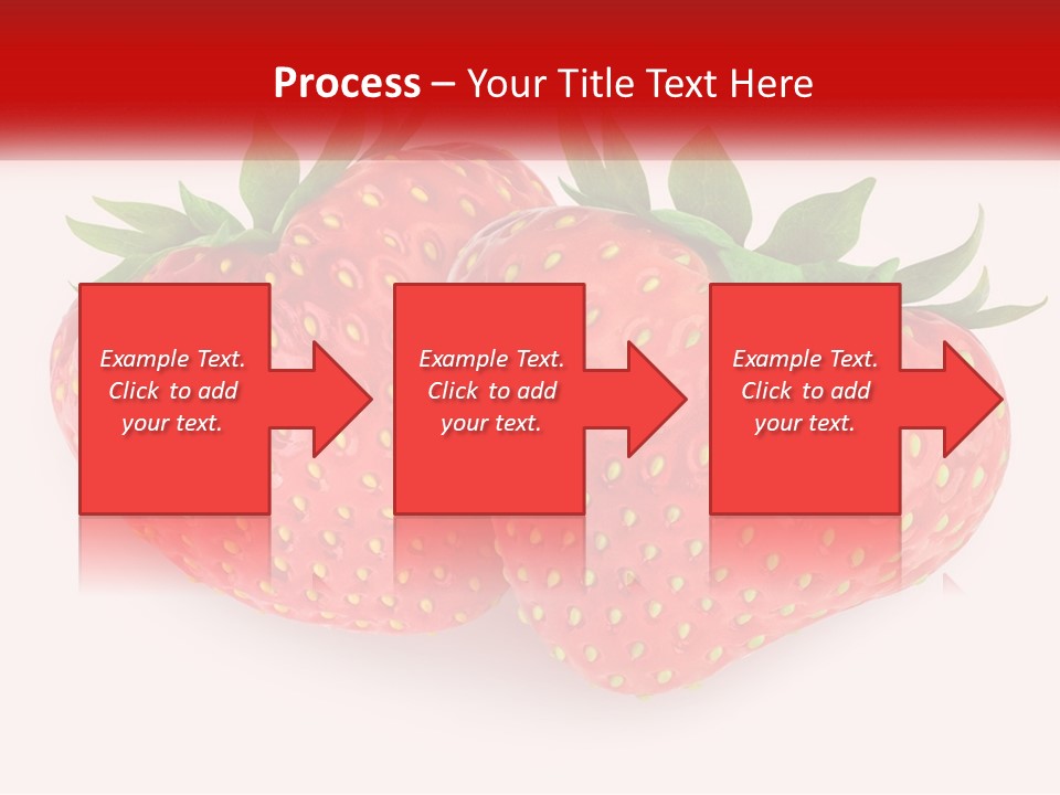 Two Strawberries With Green Leaves On A White Background PowerPoint Template