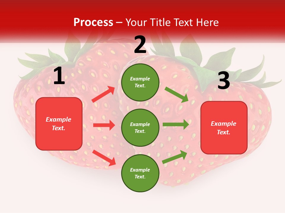 Two Strawberries With Green Leaves On A White Background PowerPoint Template