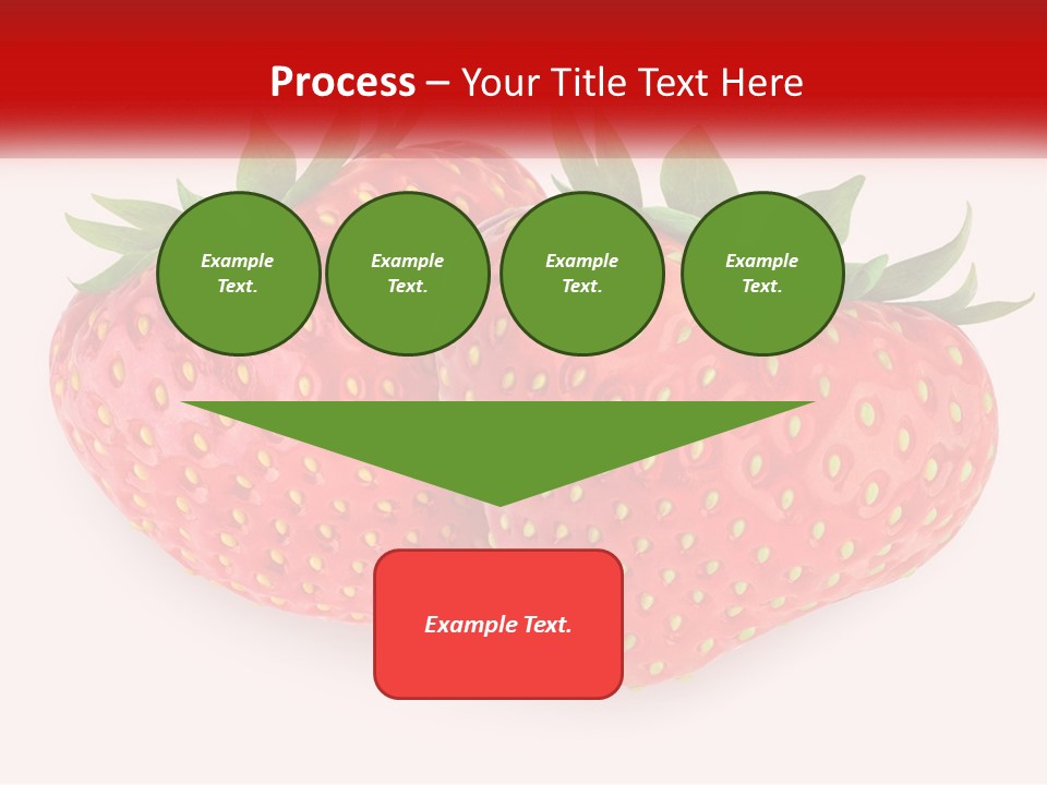 Two Strawberries With Green Leaves On A White Background PowerPoint Template