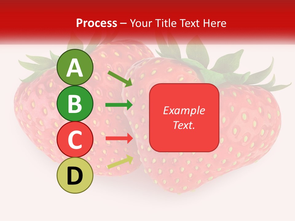 Two Strawberries With Green Leaves On A White Background PowerPoint Template