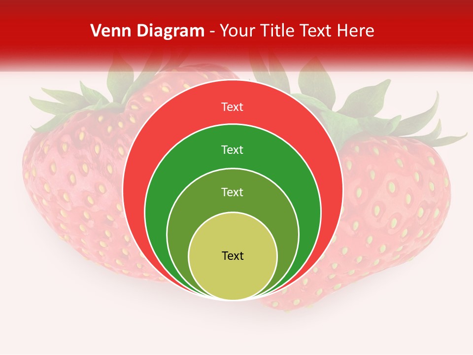 Two Strawberries With Green Leaves On A White Background PowerPoint Template
