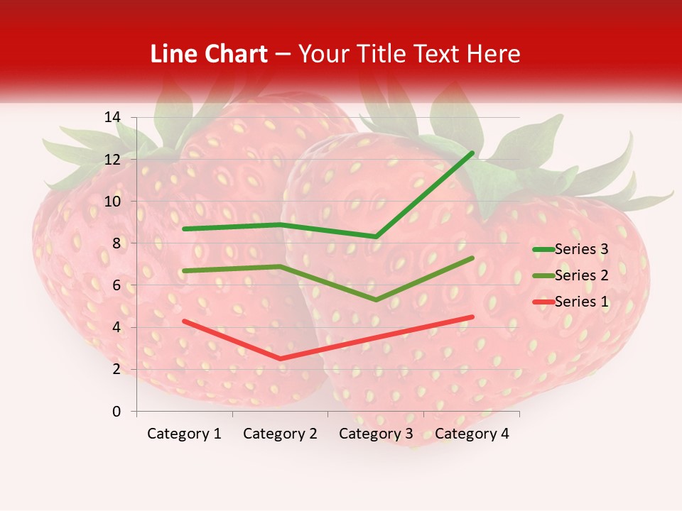 Two Strawberries With Green Leaves On A White Background PowerPoint Template