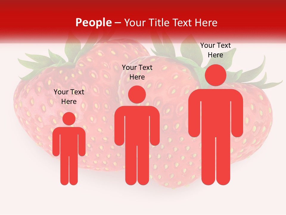 Two Strawberries With Green Leaves On A White Background PowerPoint Template