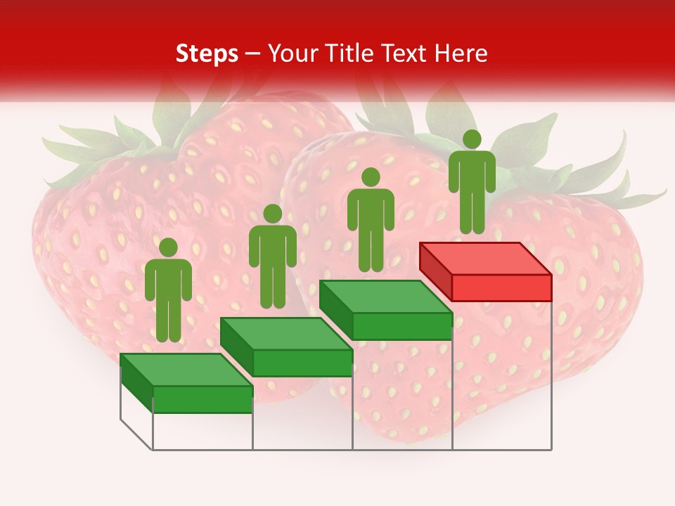 Two Strawberries With Green Leaves On A White Background PowerPoint Template