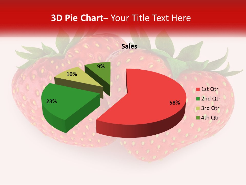Two Strawberries With Green Leaves On A White Background PowerPoint Template
