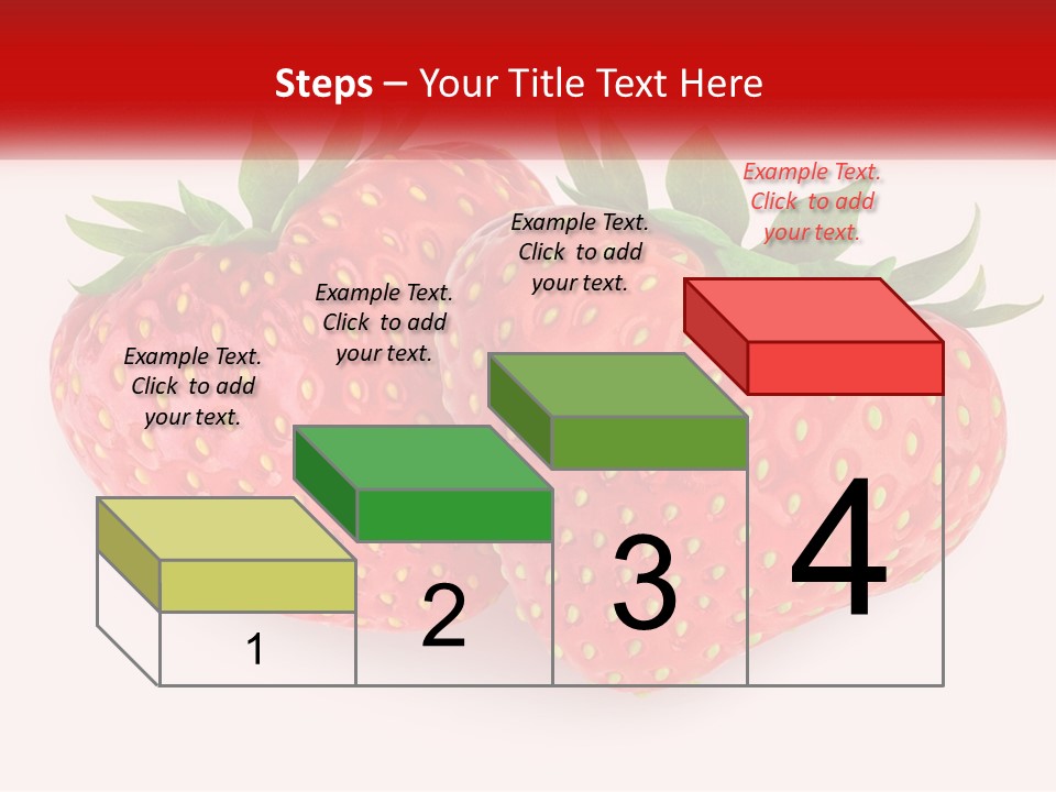 Two Strawberries With Green Leaves On A White Background PowerPoint Template