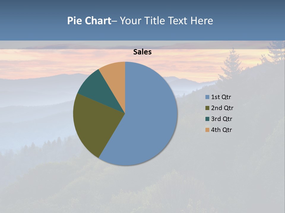A Sunset Over A Mountain Range With Trees In The Foreground PowerPoint Template