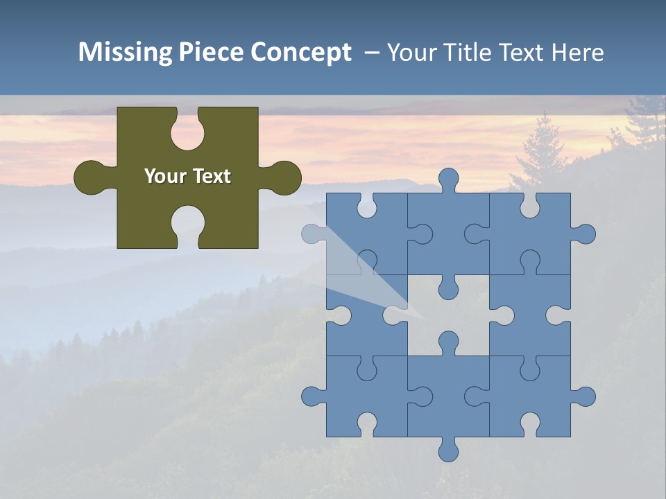 A Sunset Over A Mountain Range With Trees In The Foreground PowerPoint Template