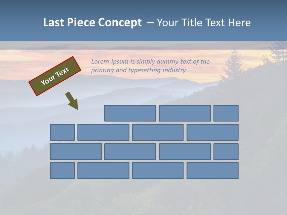 A Sunset Over A Mountain Range With Trees In The Foreground PowerPoint Template