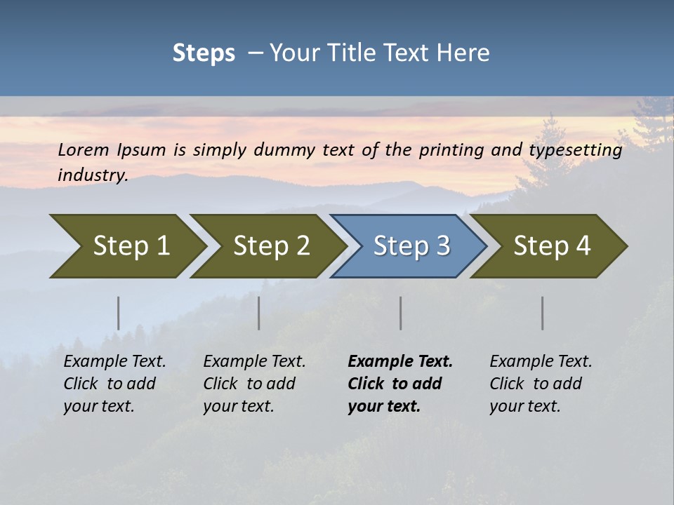 A Sunset Over A Mountain Range With Trees In The Foreground PowerPoint Template
