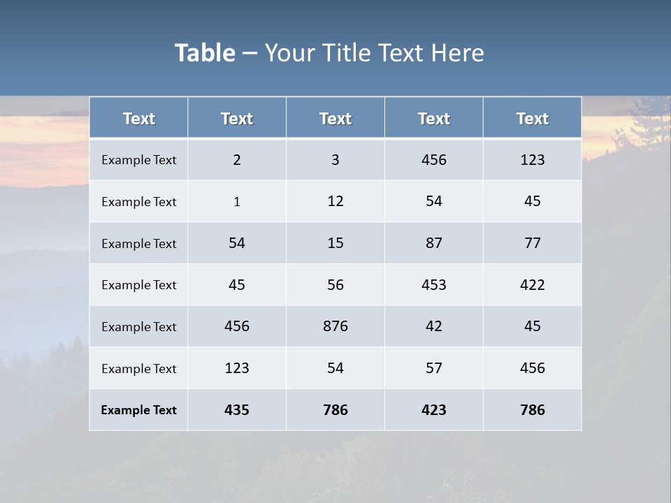 A Sunset Over A Mountain Range With Trees In The Foreground PowerPoint Template