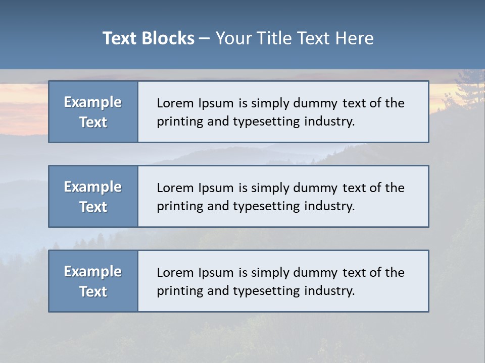 A Sunset Over A Mountain Range With Trees In The Foreground PowerPoint Template