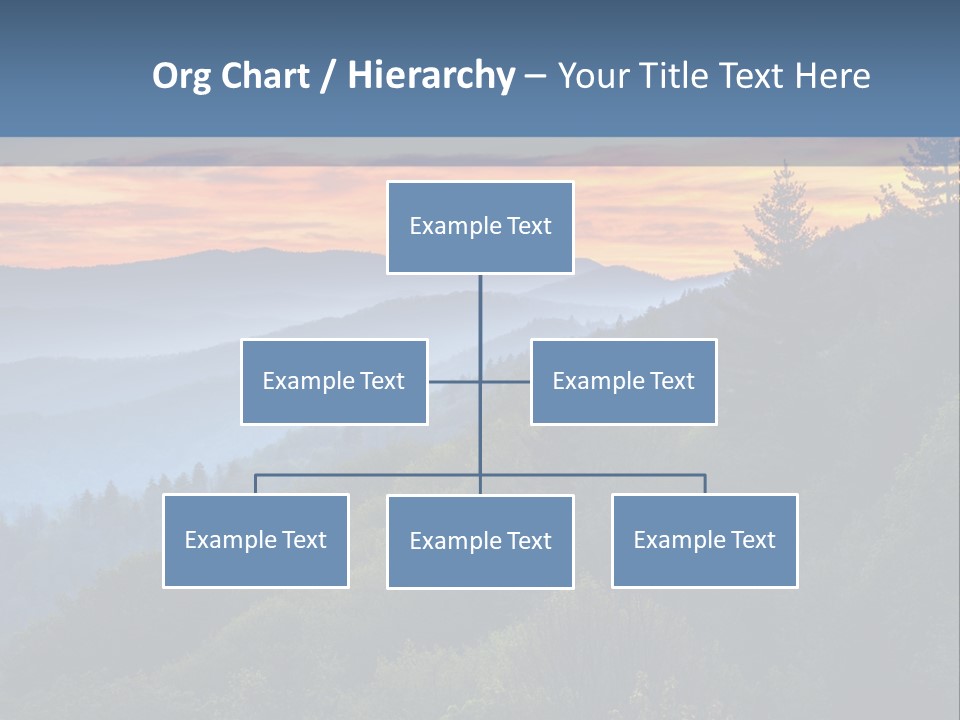 A Sunset Over A Mountain Range With Trees In The Foreground PowerPoint Template