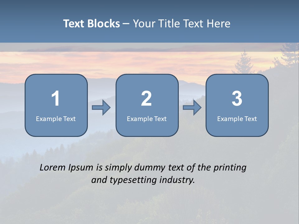 A Sunset Over A Mountain Range With Trees In The Foreground PowerPoint Template