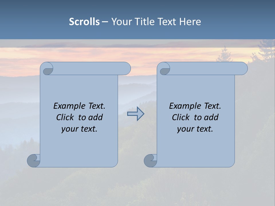 A Sunset Over A Mountain Range With Trees In The Foreground PowerPoint Template