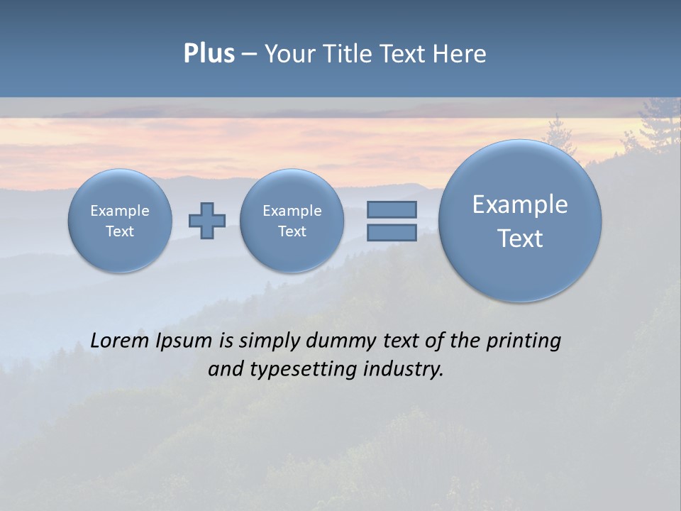 A Sunset Over A Mountain Range With Trees In The Foreground PowerPoint Template