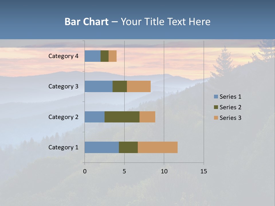 A Sunset Over A Mountain Range With Trees In The Foreground PowerPoint Template