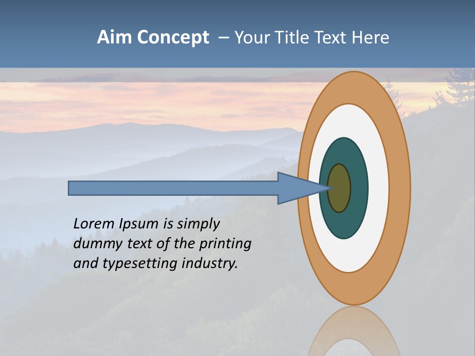 A Sunset Over A Mountain Range With Trees In The Foreground PowerPoint Template