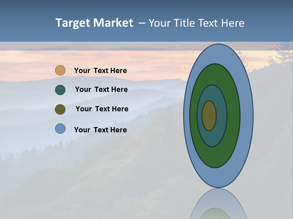 A Sunset Over A Mountain Range With Trees In The Foreground PowerPoint Template