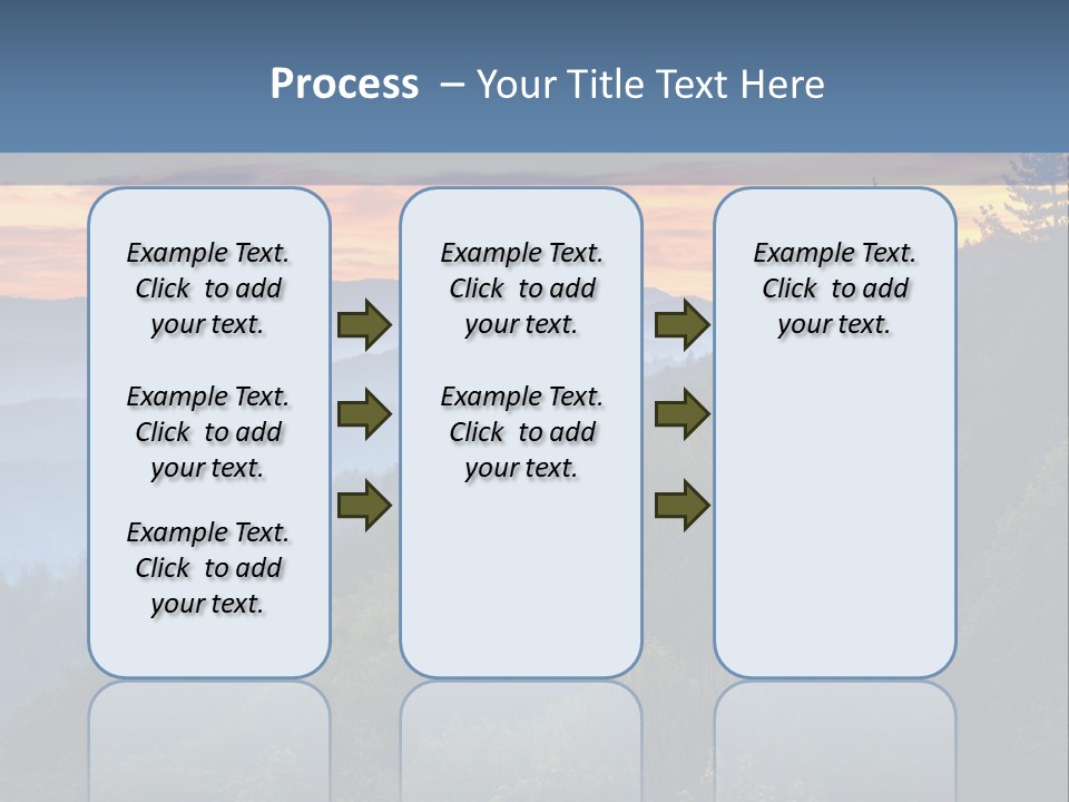 A Sunset Over A Mountain Range With Trees In The Foreground PowerPoint Template