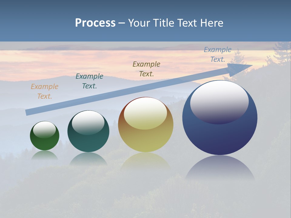 A Sunset Over A Mountain Range With Trees In The Foreground PowerPoint Template