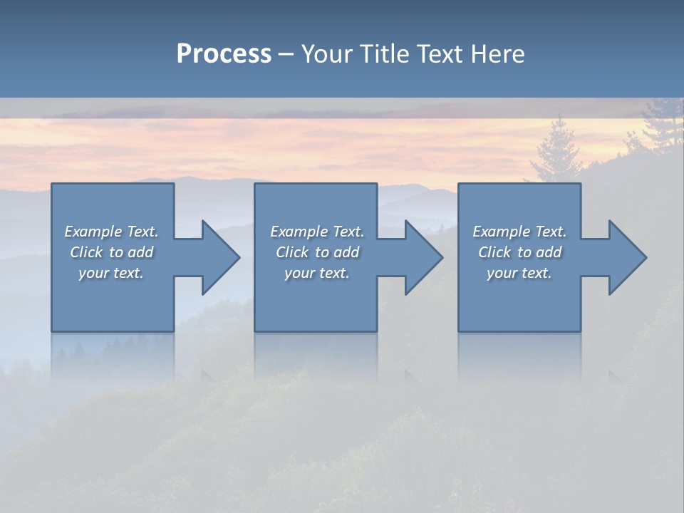 A Sunset Over A Mountain Range With Trees In The Foreground PowerPoint Template