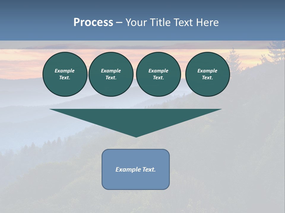 A Sunset Over A Mountain Range With Trees In The Foreground PowerPoint Template