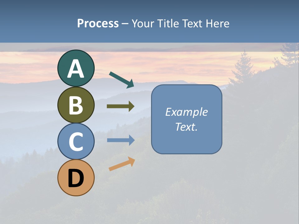 A Sunset Over A Mountain Range With Trees In The Foreground PowerPoint Template