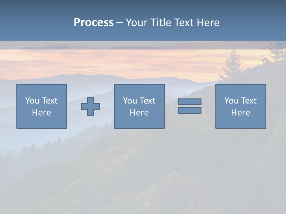 A Sunset Over A Mountain Range With Trees In The Foreground PowerPoint Template