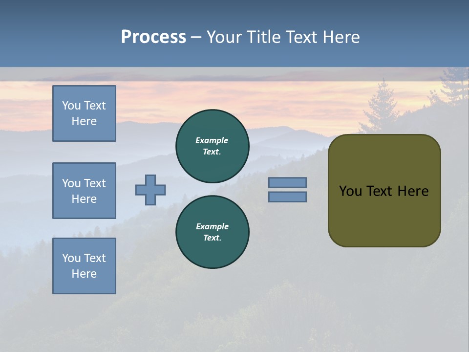 A Sunset Over A Mountain Range With Trees In The Foreground PowerPoint Template