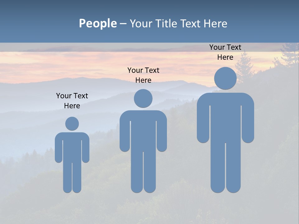 A Sunset Over A Mountain Range With Trees In The Foreground PowerPoint Template