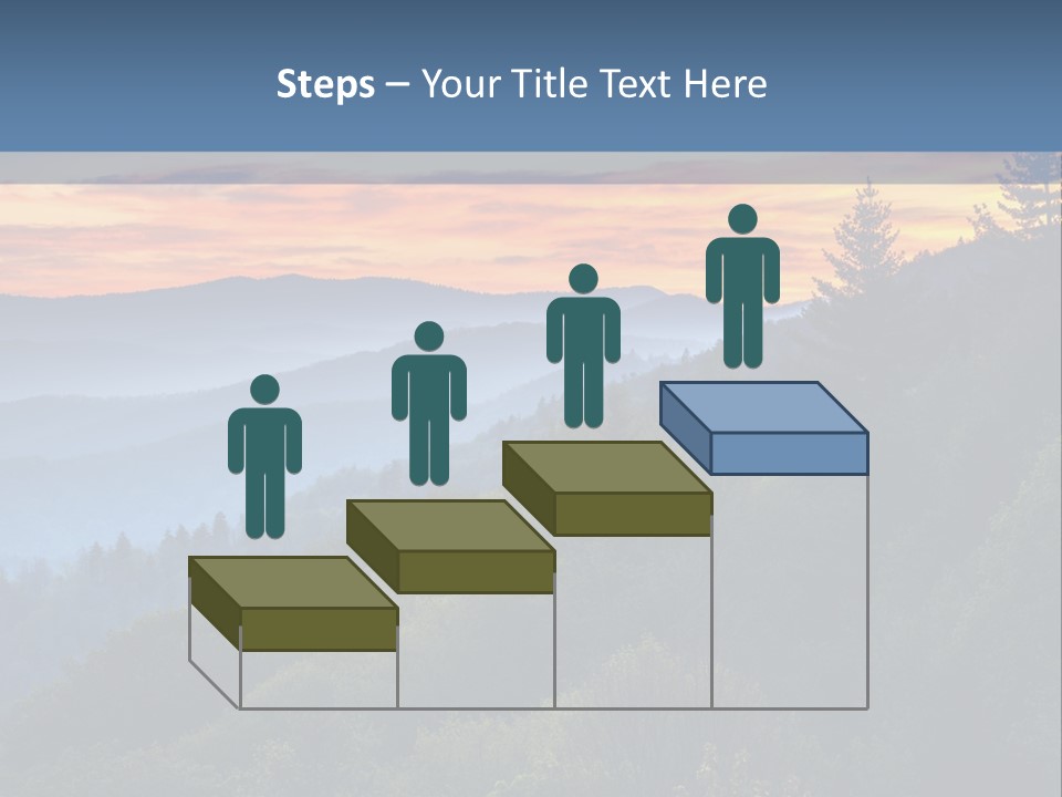 A Sunset Over A Mountain Range With Trees In The Foreground PowerPoint Template