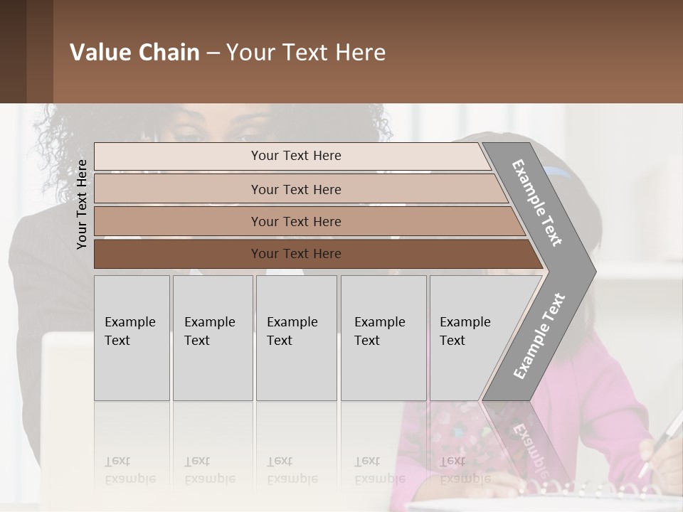 A Woman And A Little Girl Sitting At A Table In Front Of A Laptop Computer PowerPoint Template