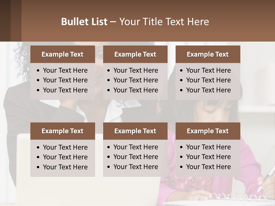 A Woman And A Little Girl Sitting At A Table In Front Of A Laptop Computer PowerPoint Template