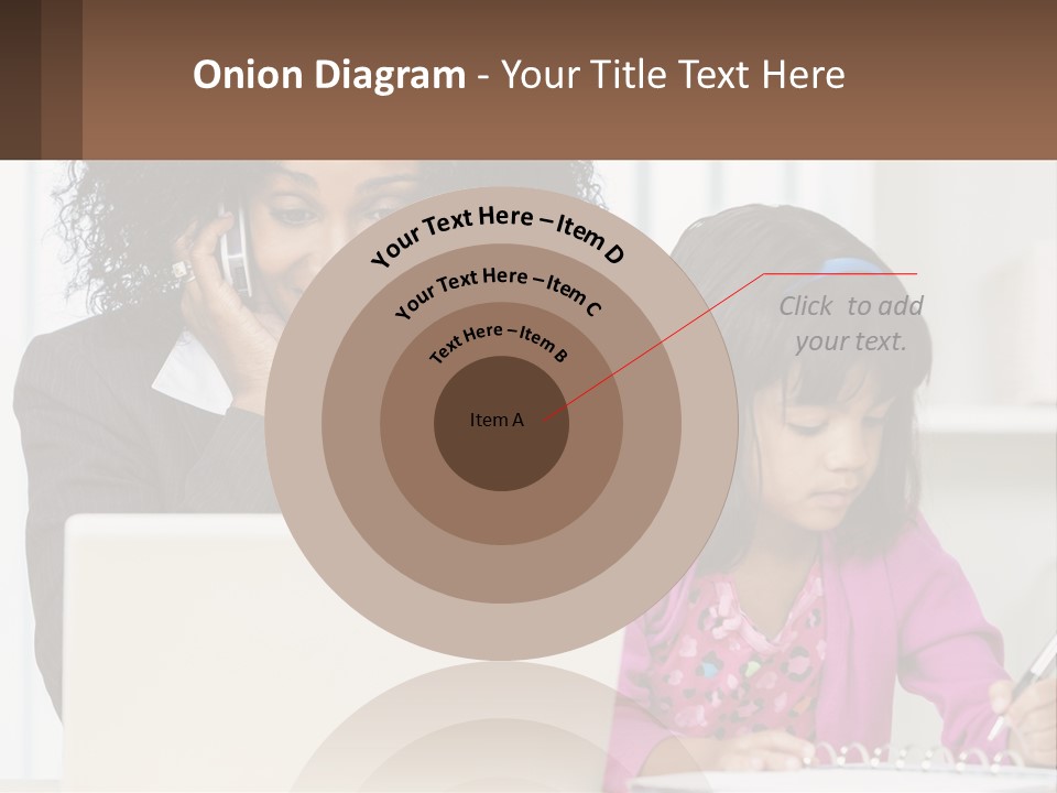 A Woman And A Little Girl Sitting At A Table In Front Of A Laptop Computer PowerPoint Template